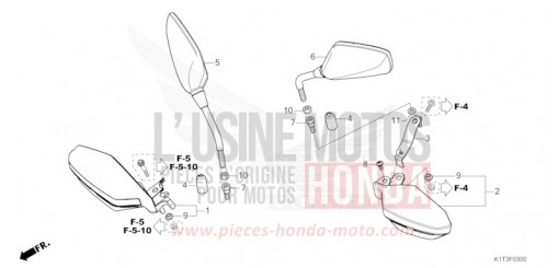 MIRROR/KNUCKLE GUARD CRF300LRAM de 2021